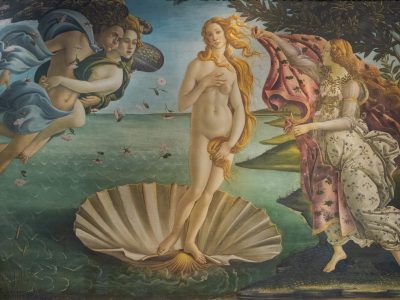 Alessandro Filipepi alias Sandro Botticelli (1445-1510),  The birth of Venus, 14784-1486 circa, Tempera on canvas. Uffizi galleries, Florence, Italy.